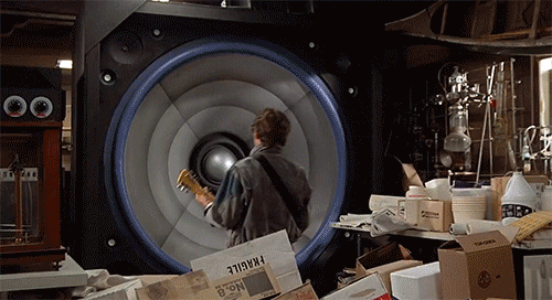 Normal subwoofer washed down! - Subwoofer, Power, Назад в будущее, GIF, Back to the future (film)