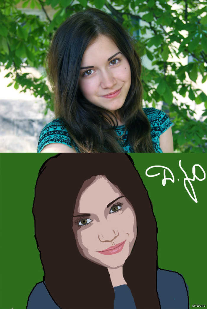 Я вот решила поделиться, рисую людей в таком стиле. Можно использовать как аватарку, для пикабу в том числе=) Надеюсь вам понравится=)