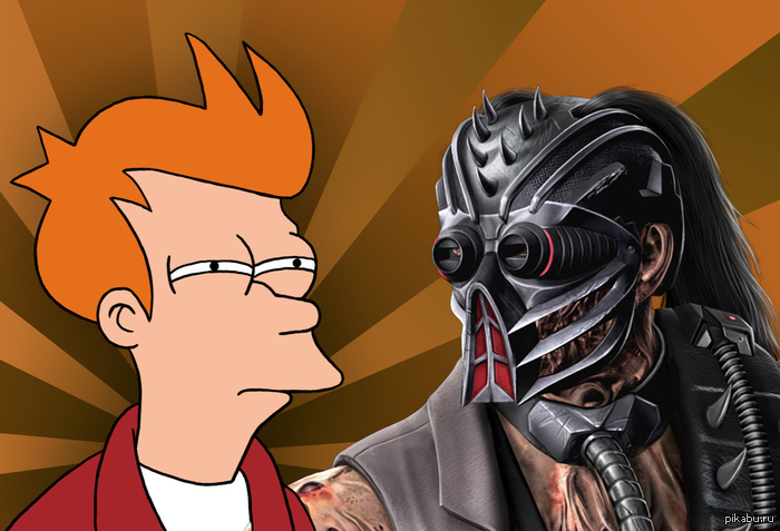 Kabal and Fry - NSFW, My, Mortal kombat, Fry, Futurama, Kabal, Mk