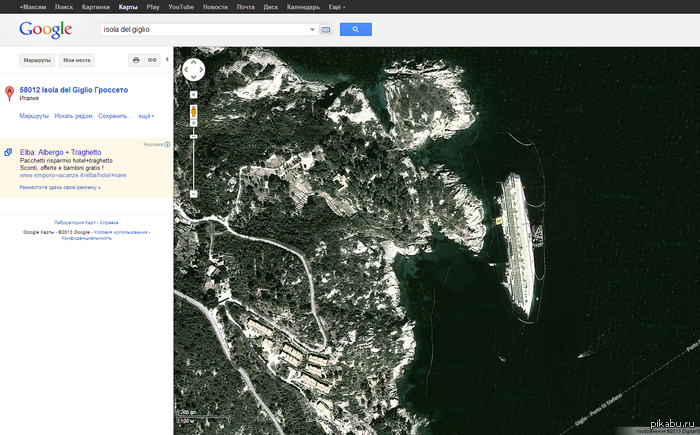   Costa Concordia   Google    "Isola del Giglio"