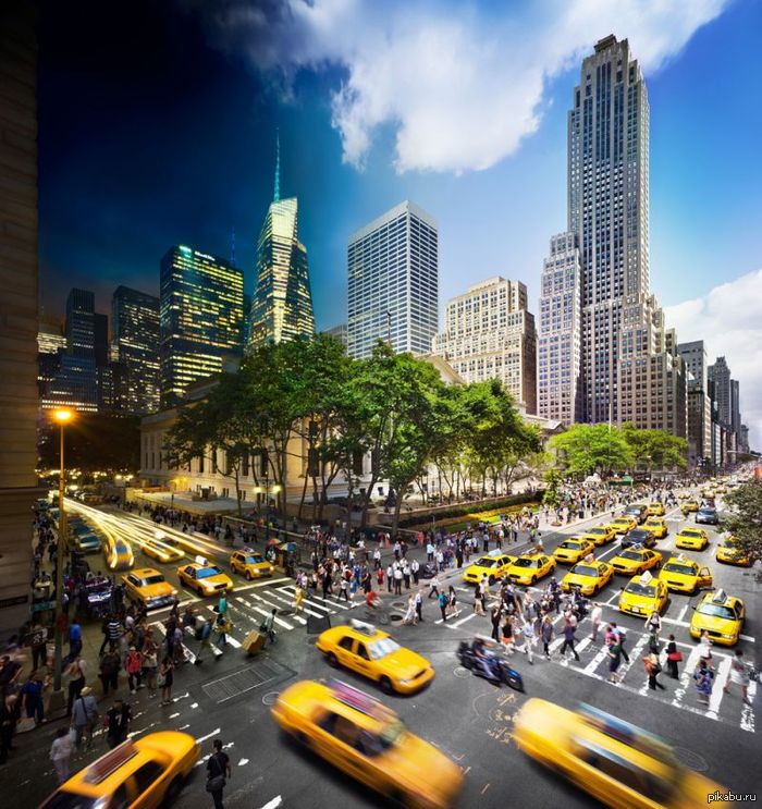 Просто красивая фотка, где день сменяет ночь.