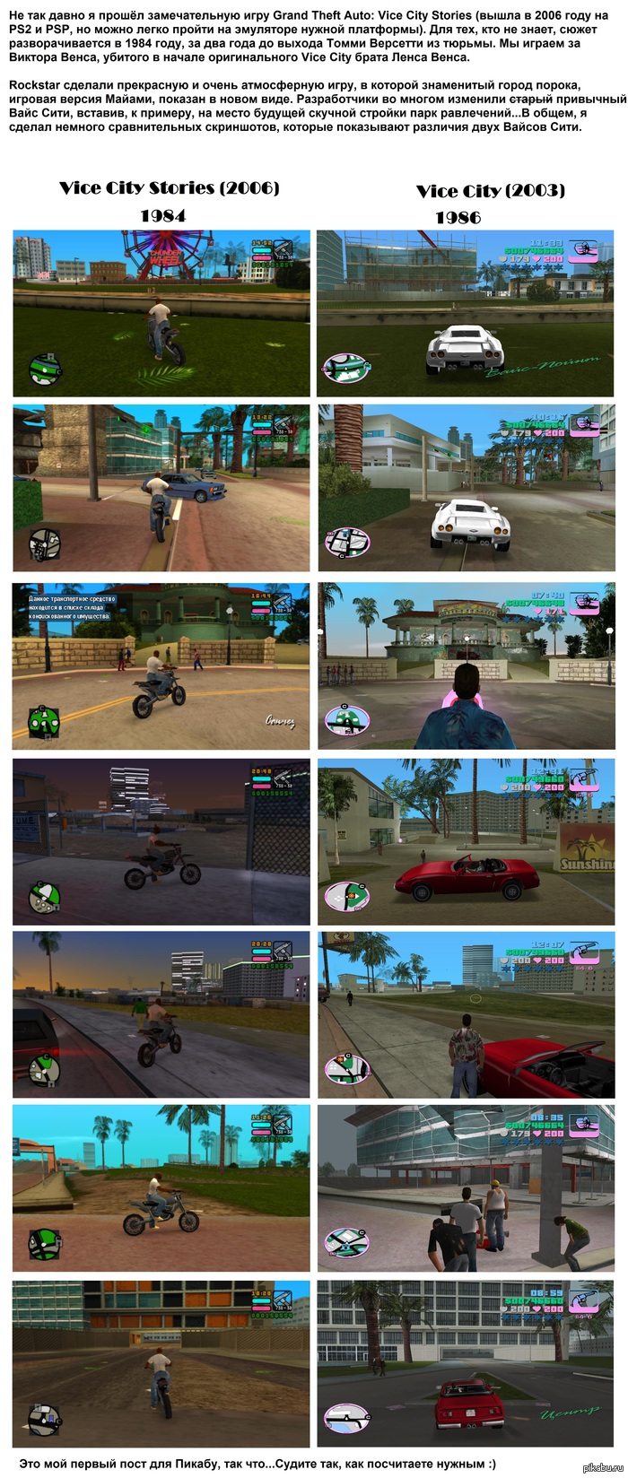 Grand Theft Auto: Vice City vs. Vice City Stories 