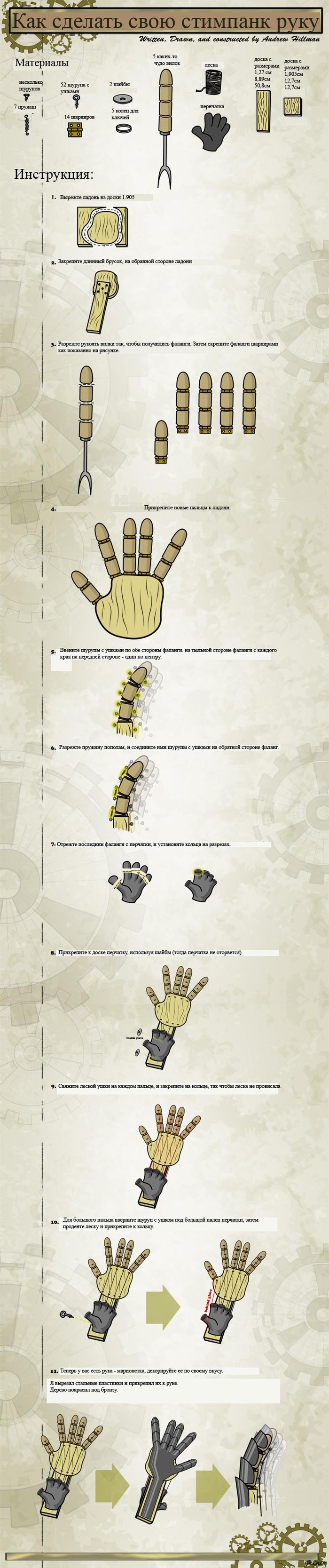Как сделать собственную стим-панк руку | Пикабу
