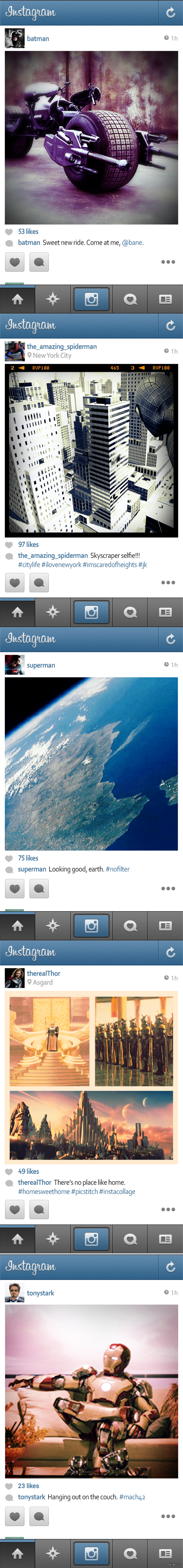 Если бы у супергероев был Инстаграм