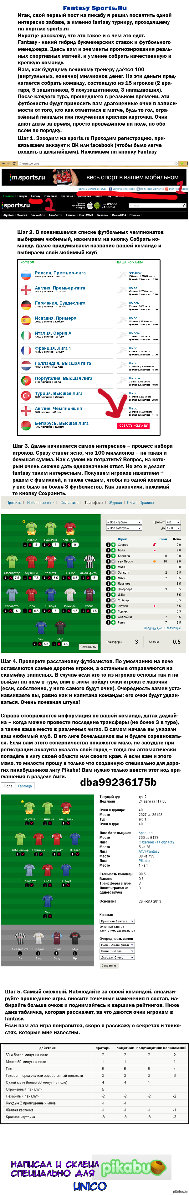 Fantasy Футбол. Как создать команду и начать играть на Sports.Ru | Пикабу