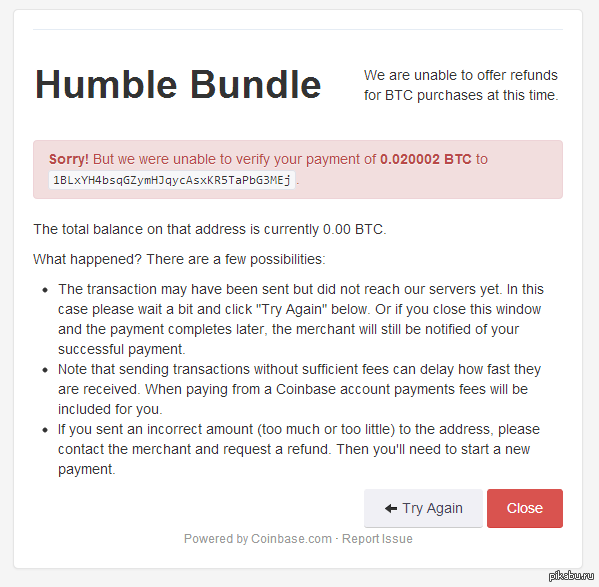 ���� ��� �������� humble bundle � Bitcoin �������� ?