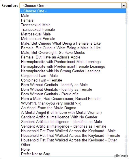 А какого пола ты?