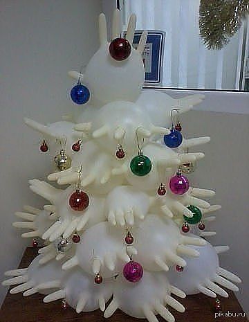 New Year tree at the doctors - Christmas trees, Gloves, New Year