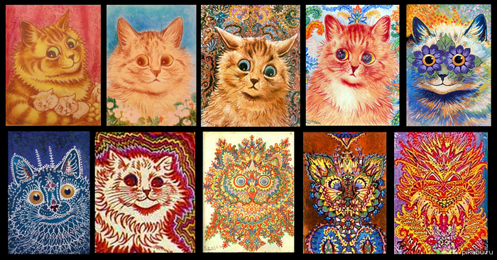 Louis Wain.   .  ,     ,  ,     ,   ,    .