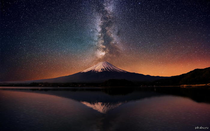 Milky Way over Mount Fuji - Milky Way, The mountains, Fujiyama, The photo