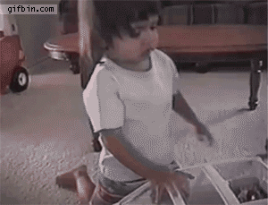 Let's ride now! - Children, Toys, Car, Typewriter, Cry, Gifbin, GIF