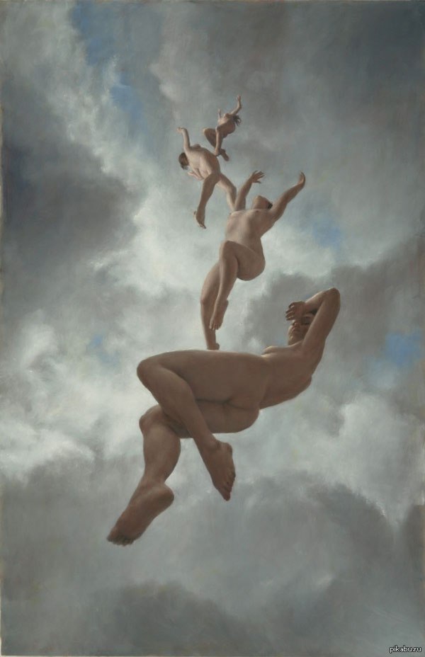 Falling into the sky artist - Harry Holland - NSFW, Modern Art, Sky, Hovering, Naked