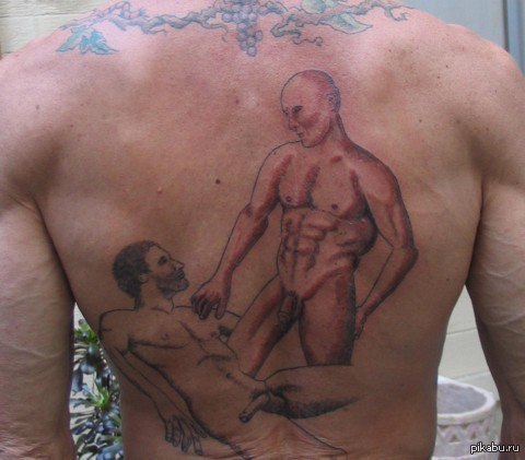 they say by a tattoo you can judge the interests of a person))) - NSFW, Tattoo, Back