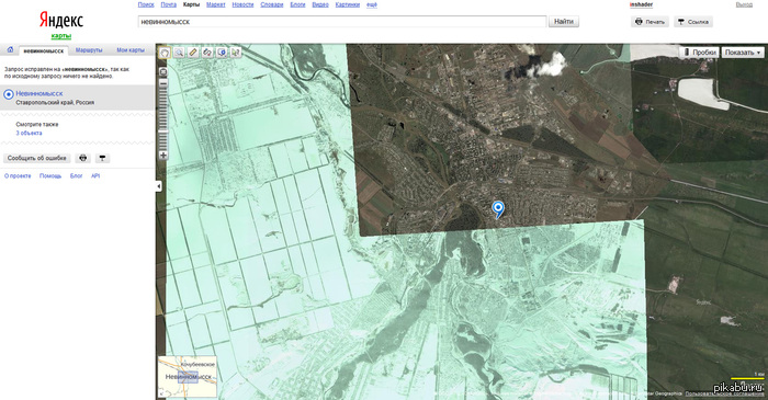 We turn on winter in the city quarterly - Yandex maps, Nevinnomyssk, Pictures from space