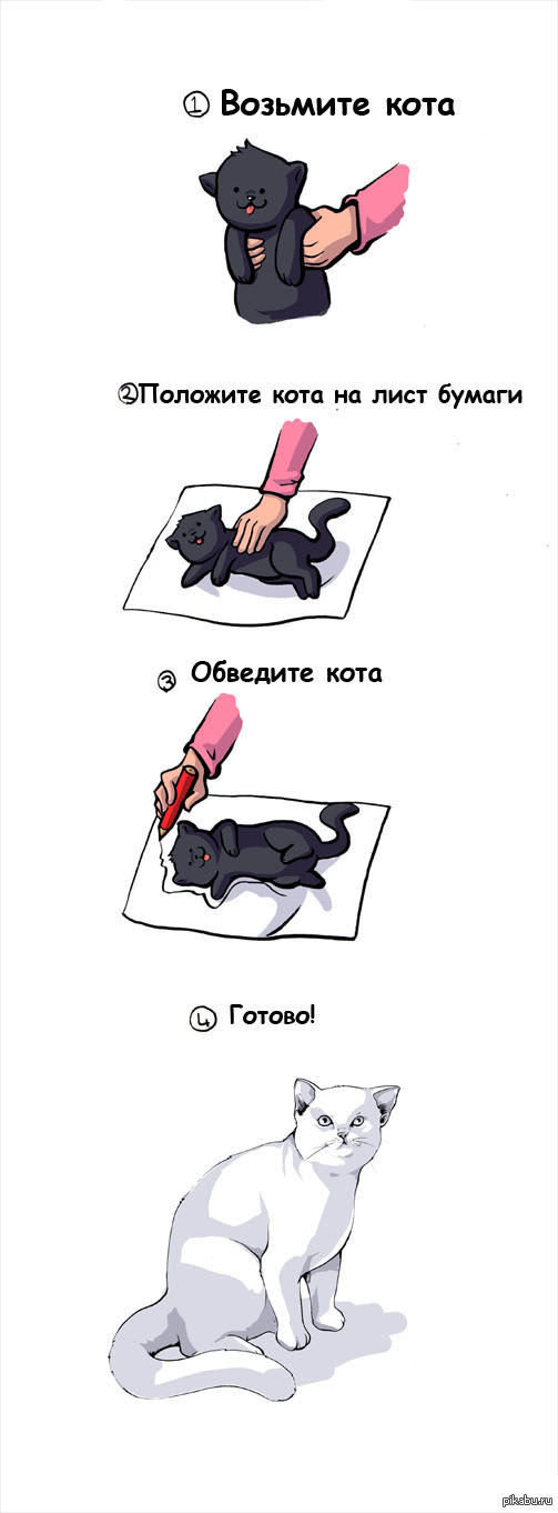 Как нарисовать кота | Пикабу