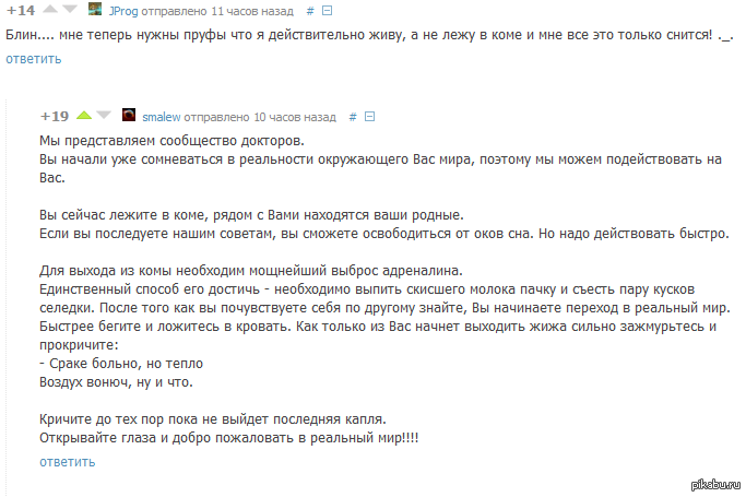 А ты точно не в коме?