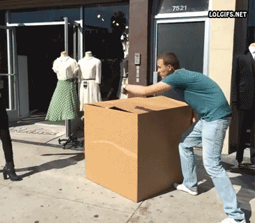 Surprise. - The fright, Suddenly, Box, GIF