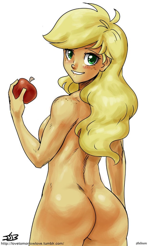 Who wants an apple? - NSFW, Beautiful girl, Booty, Art, My little pony