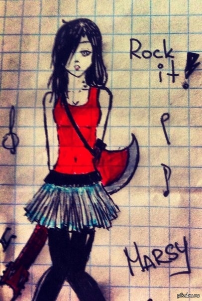 And so, again the drawing of my classmate - NSFW, Drawing, Marceline, Marceline