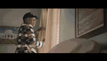 Morgan Freeman выполняет опасный трюк сам, без каскадёров.