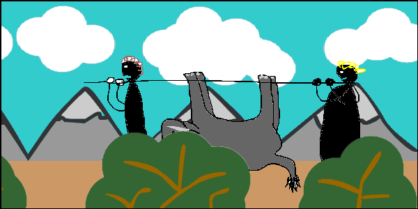 На информатике ребёнок сделал слоника