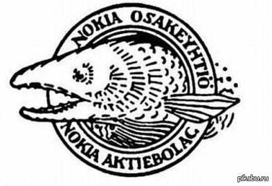 Делала анализ по дизайну. Оказывается именно таким был первый логотип NOKIA