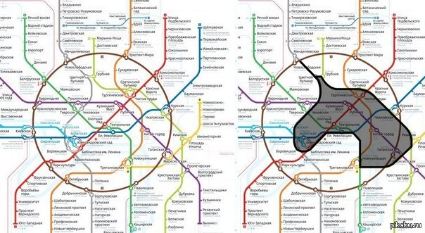 Карта метро москвы прикол