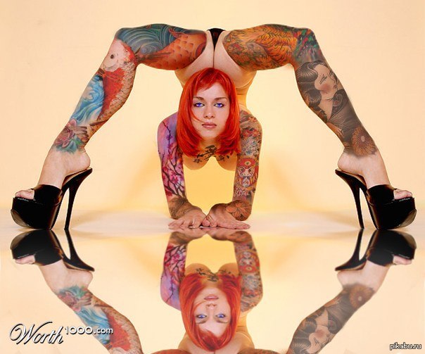 Flexibility - NSFW, Beautiful girl, Girls, Tattoo, Tattoo, Redheads