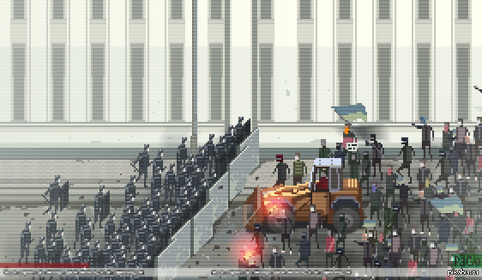 Euromaidan. Now in pixel. - Not mine, Euromaidan, Picture, I bet there will be a lot of cons, , Maidan