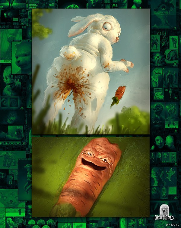 Revenge of the carrot - NSFW, Hare, Milota, Art, Computer graphics