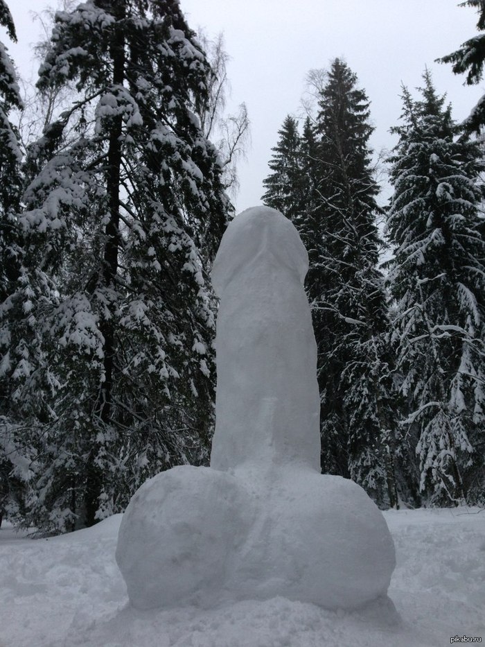 Snowman - NSFW, My, Pisya, snowman, Winter, Pussy