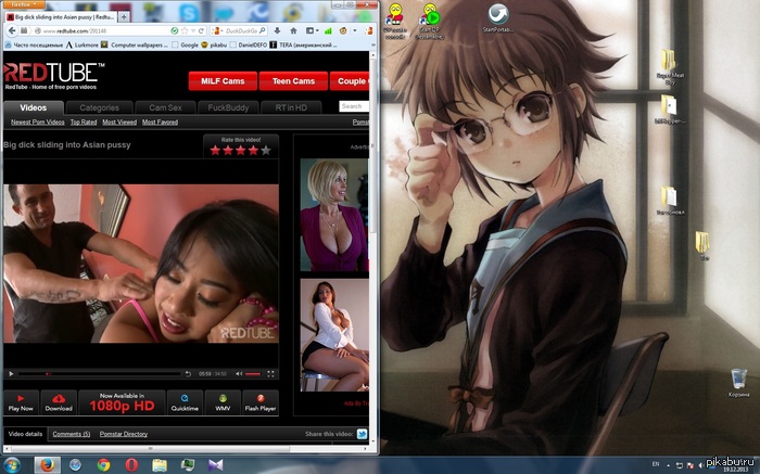 What are you going to do? - NSFW, My, , Screenshot, Anime, Suzumiya Haruhi no Yuuutsu, Nagato Yuki