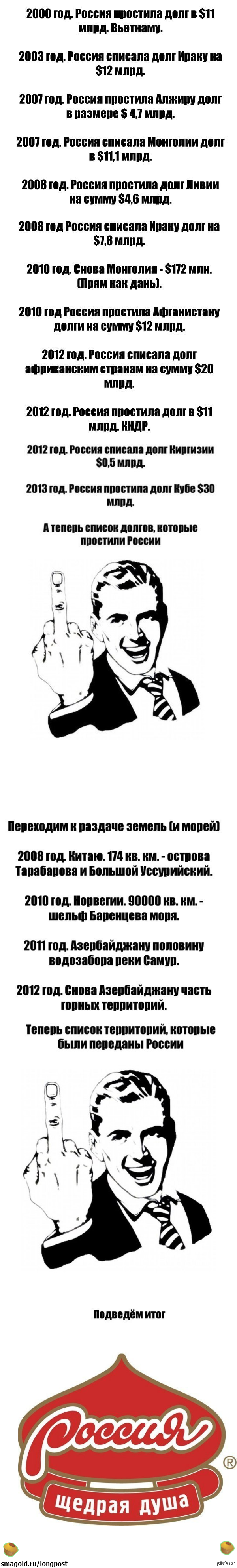 Немного статистики! Россия - щедрая душа | Пикабу