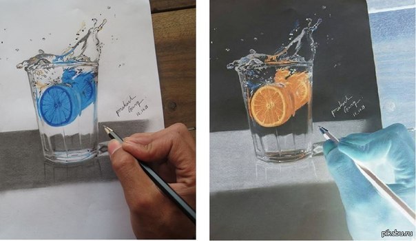 Инвертированный рисунок карандашом