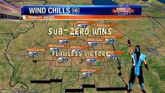 As for the weather in the US... - Weather, Winter, Mortal kombat, USA, Cold