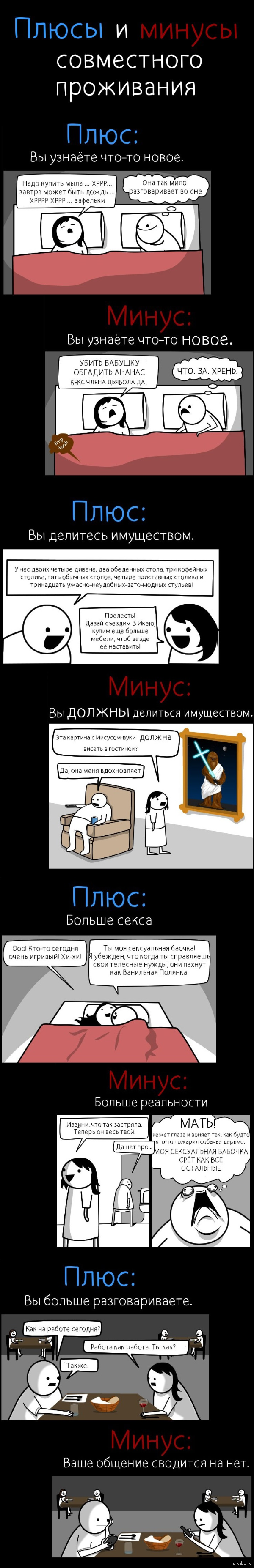 Плюсы и минусы совместного проживания | Пикабу