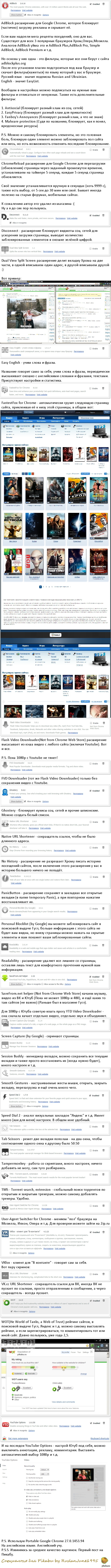 Подборка расширений для Google Chrome