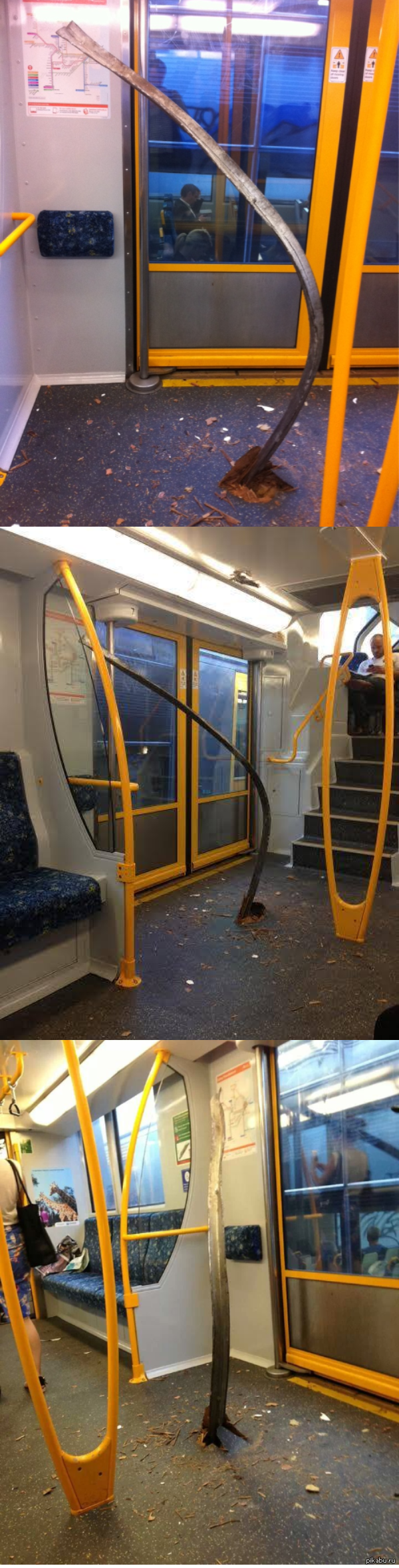 Просто рельс проткнул пол поезда | Пикабу