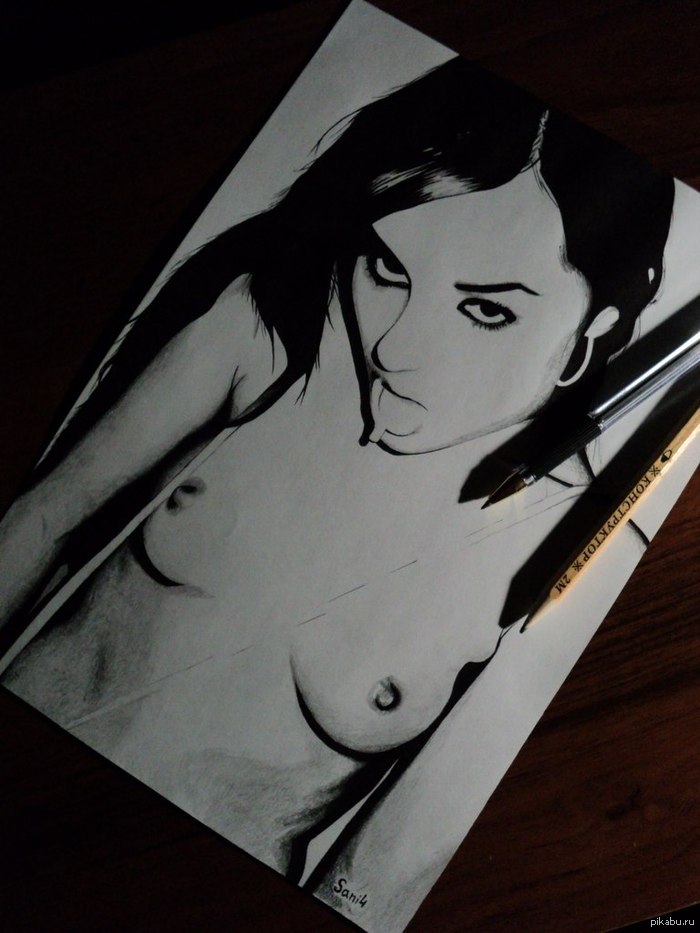 Figure :) - NSFW, My, Саша Грей, Drawing