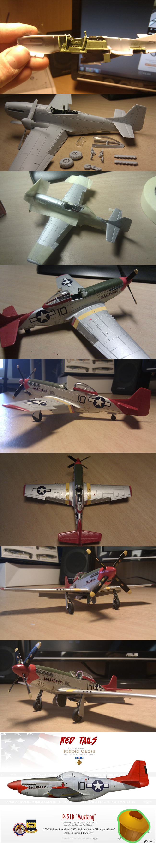      ^_^ 1:72 P-51D Mustang,   "Red Tails"    lollipoop II ( 2)      .