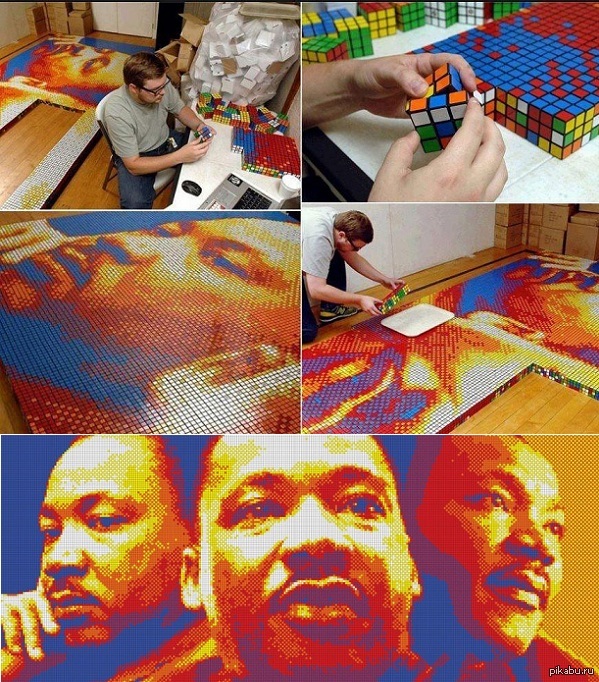 Martin Luther King made from Rubik's Cubes - Martin Luther King Jr., Rubik's Cube