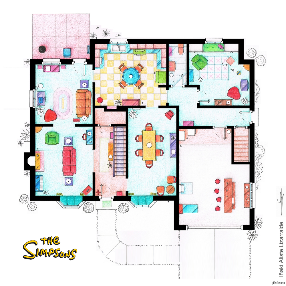 Дом Симпсонов планировка в симс