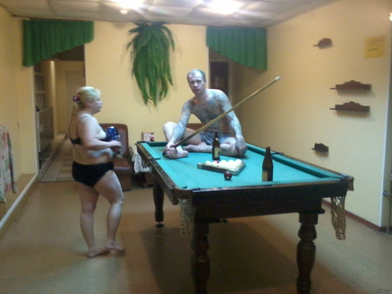 Prison. New location - shack, Coolness, Billiards, Men and women, Tattoo