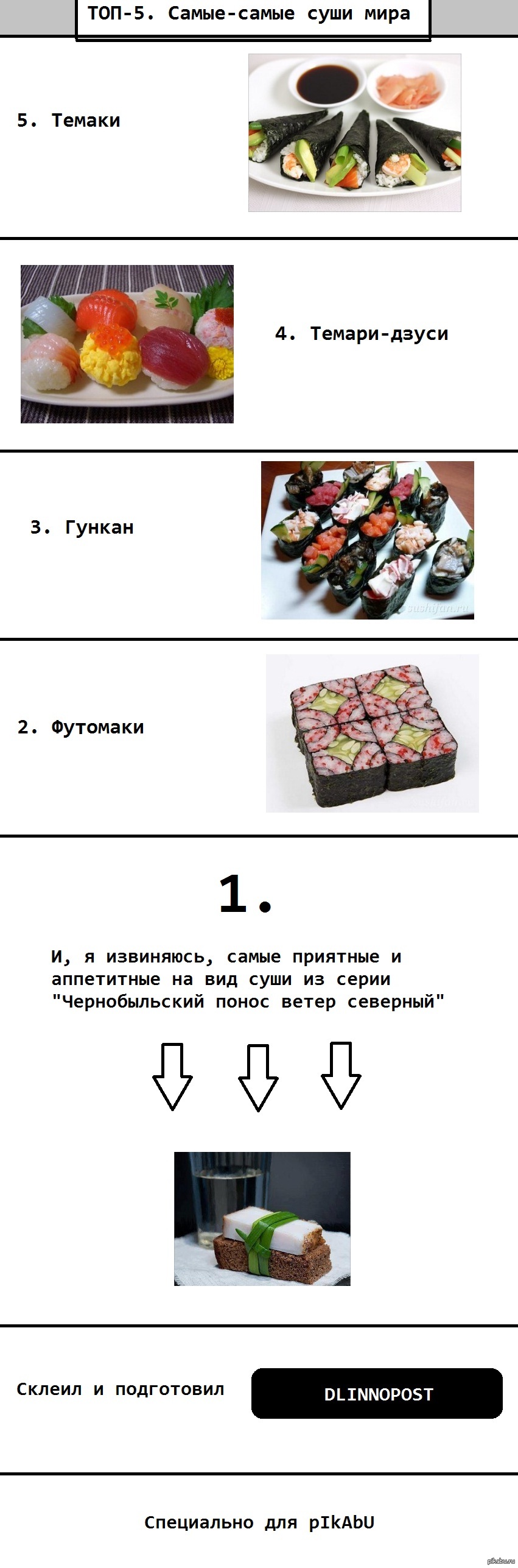 ТОП-5. Лучшие суши мира. | Пикабу