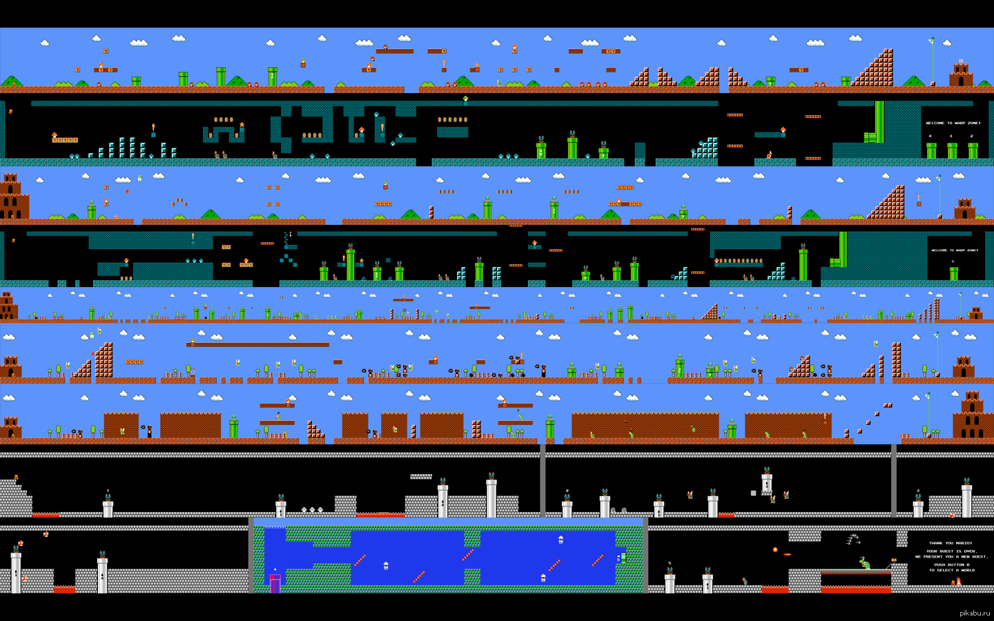 Самое короткое прохождение Марио в одной картинке. | Пикабу