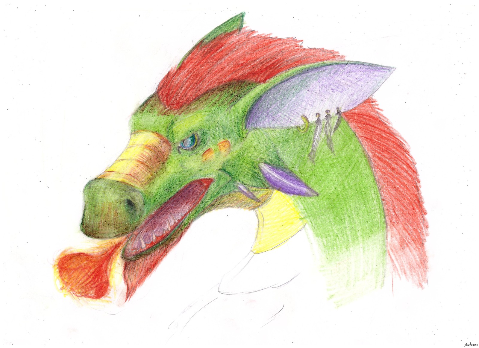 Детские рисунки драконов цветными карандашами