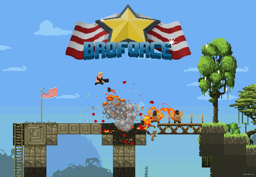 Игре бро. Брофорс 2. Игра Broforce 2. Broforce 2022. 2d шутер Broforce.