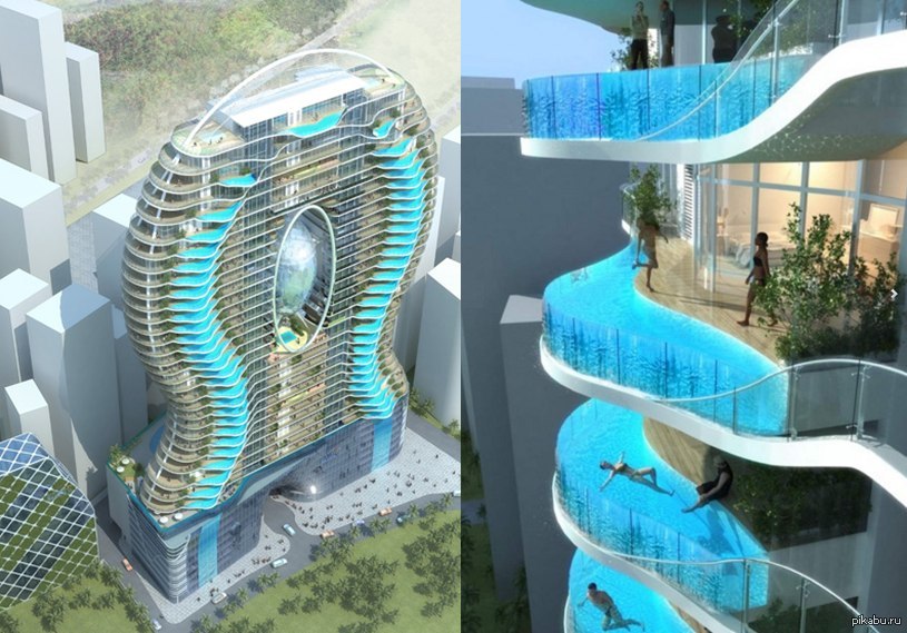 Каждом этаже. Отель Aquaria grande в Мумбаи. Parinee ISM Tower в Мумбаи. Самые необычные бассейны в мире. Необычные бассейны в отеле.