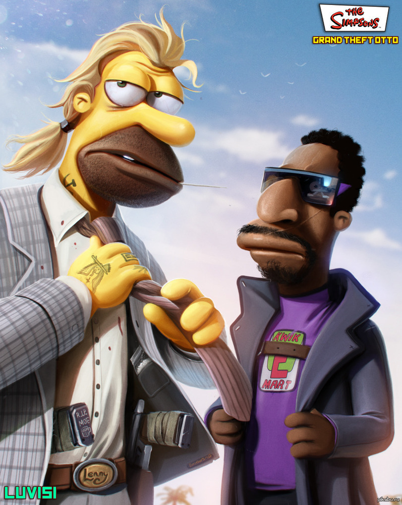 GTA+Simpsons! - The Simpsons, Art, Picture, GTA