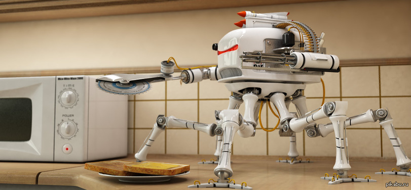Для сборки робота который готовит блинчики. Кухонный робот. Робот для готовки. Бытовые роботы. Забавный робот.